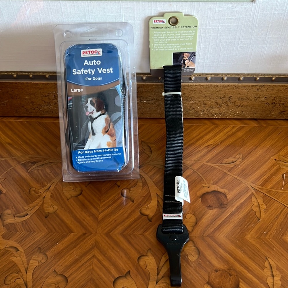 Auto Safety Vest & Seat Belt Extension for Dogs